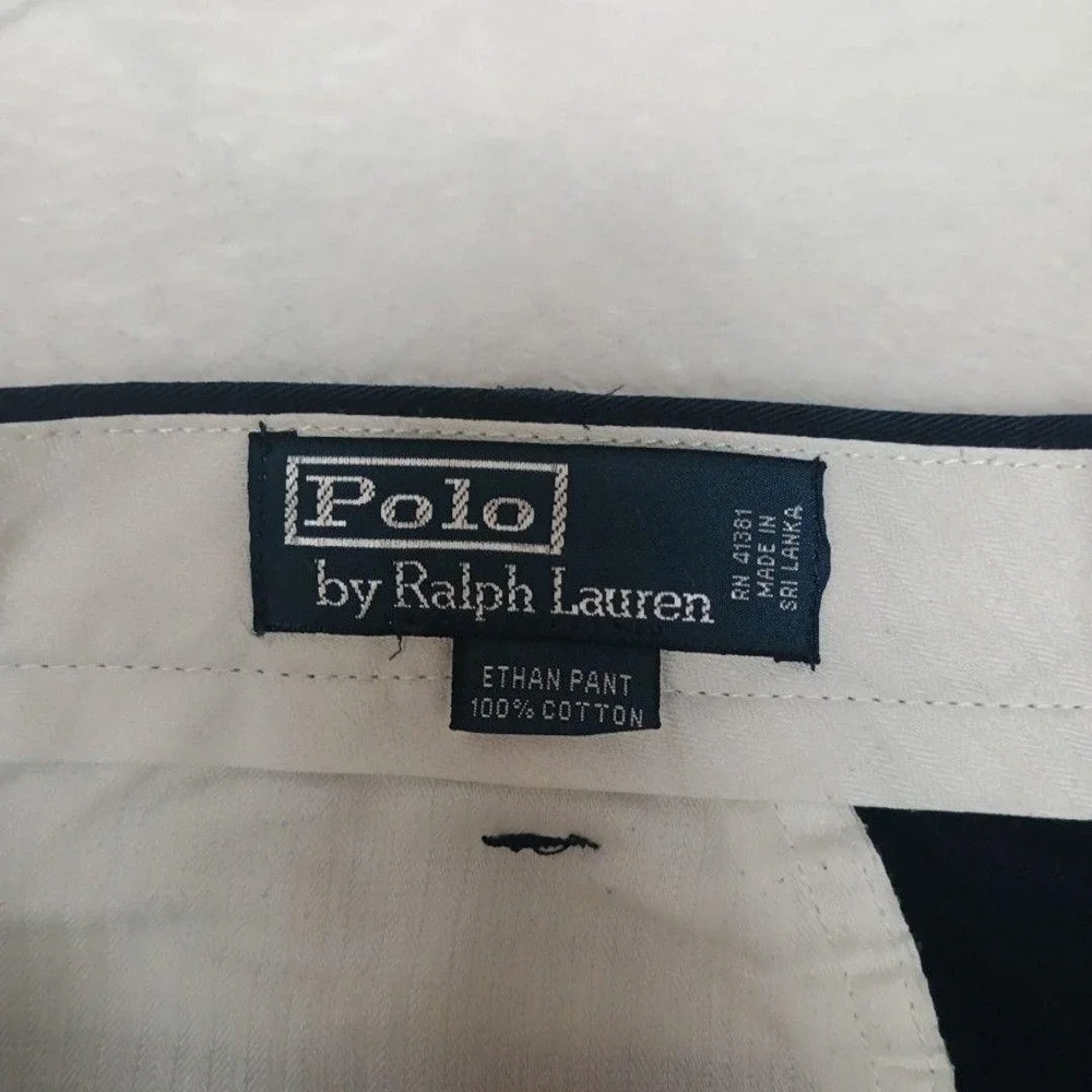 Polo Ralph Lauren Pants Men 36x34 Blue Pleated Ethan Chino Classic Logo School